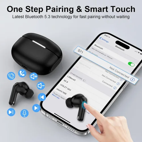 Miniatura 6 de Auriculares inalámbricos Samsung Bluetooth para Samsung Galaxy A17 A16 A15 A37 S26 S25 Ultra S24 S23 S22 S21 60H Bluetooth 5.3 Cancelación de ruido