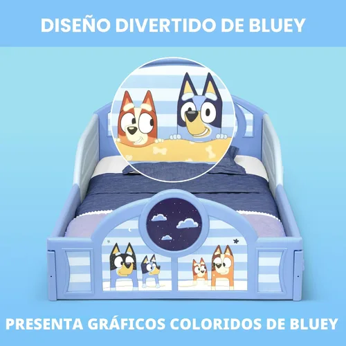Miniatura 2 de Delta Children - Juego Bluey de 4 piezas para habitación en una caja para niños pequeños – Incluye cama para dormir y jugar, mesa, 1 silla y caja