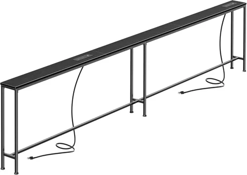 Miniatura 20 de SUPERJARE AST001Z - Mesa de sofá de 79 pulgadas con 2 tomas de corriente y puertos USB-C, mesa consola estrecha de 5.9 pulgadas con almacenamiento