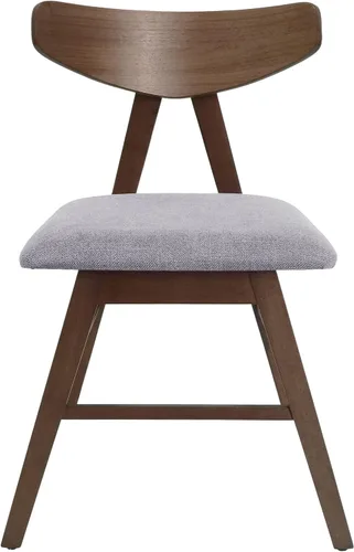 Miniatura 5 de Christopher Knight Home Stocker - Sillas de comedor tapizadas, color gris oscuro/nogal (juego de 2)