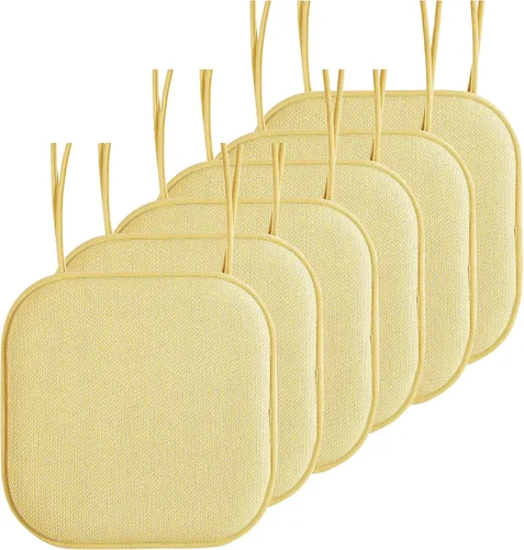 Miniatura 12 de Elegant Comfort Fundas de cojín para silla con lazos y parte trasera de goma antideslizante, espuma viscoelástica gruesa, almohadilla de cojín