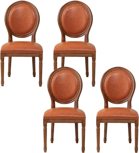 Miniatura 26 de Sillas de comedor de madera para casa de campo, sillas de cocina estilo país francés, silla vintage para sala de estar con respaldo redondo, silla