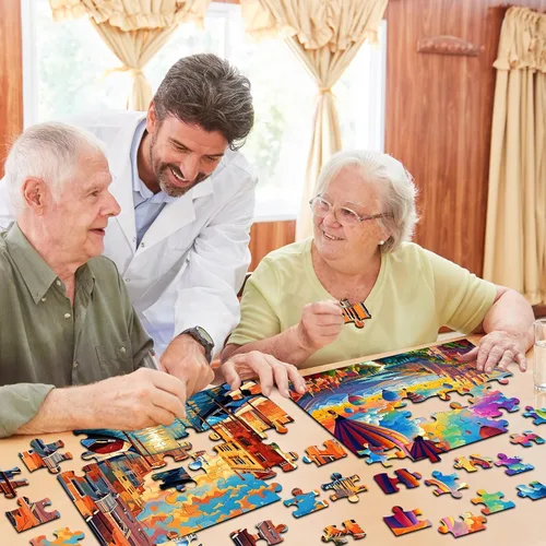 Miniatura 6 de Paquete de 6 rompecabezas grandes de 36 piezas, productos fáciles de demencia, Alzheimer, actividades de demencia, juego de entrenamiento de memoria