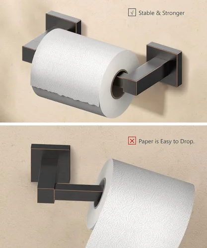 Miniatura 120 de FORIOUS Soporte de pared para papel higiénico, soporte de rollo de papel higiénico de doble poste giratorio de acero inoxidable para baño, Blanco