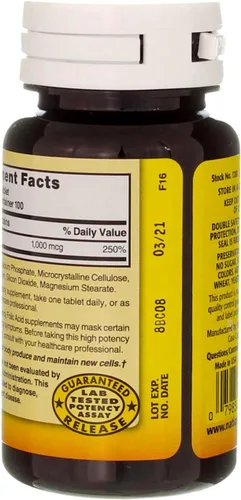 Miniatura 3 de Nature`s Blend - Tabletas de ácido fólico de 1000 mcg, 100 unidades (paquete de 2)