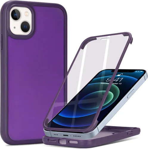 Miniatura 50 de Funda para iPhone 13 mini con protector de pantalla integrado y protección de cuerpo completo, para Apple iPhone 13 Mini, fundas para hombres, Rojo