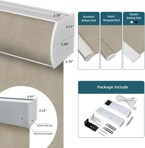 Miniatura 8 de Cortinas enrollables inteligentes de filtrado de luz motorizadas compatibles con HomeKit, persianas inteligentes para ventanas con 1% de apertura
