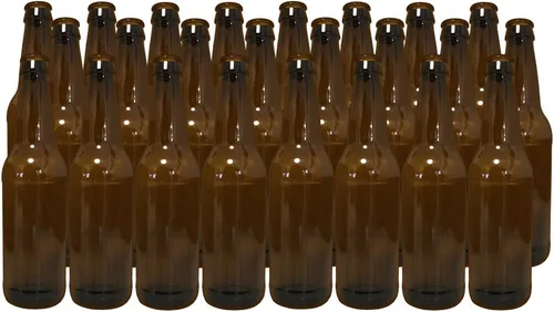 Miniatura 3 de Botellas de cuello largo ámbar con tapa de corona de 12 onzas, caja de 24