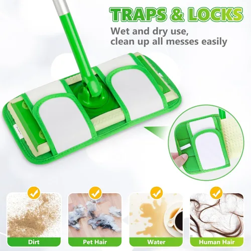 Miniatura 3 de Almohadillas de microfibra compatibles con trapeador Swiffer, almohadillas húmedas, almohadillas secas, almohadillas húmedas reutilizables