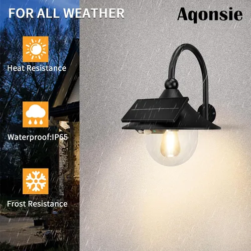 Miniatura 5 de Luz solar de granero para exteriores con 3 modos de iluminación y detección de movimiento, luz vintage de montaje en pared, luz de pared impermeable