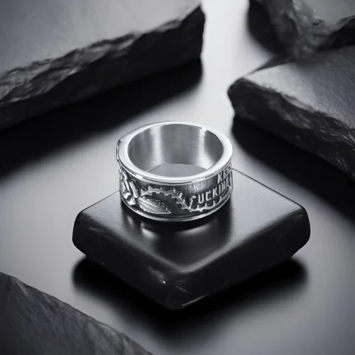 Miniatura 15 de Anillos de calavera gótica vintage para hombres y mujeres, acero inoxidable, ónix negro, anillo de póquer, anillo de esqueleto plateado