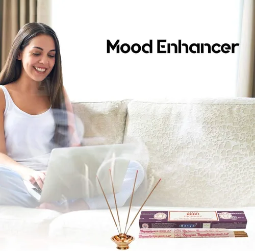 Miniatura 7 de Satya Varillas de incienso, 12 unidades - Nag Champa Reiki, original de Srinivas Sugandhalaya Factory Palitos de incienso con fragancia Nag Champa