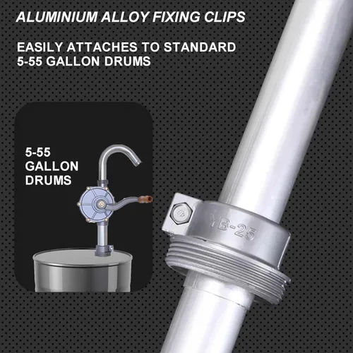 Miniatura 4 de Bomba de tambor de 55 galones, bomba de transferencia de aceite manual, paquete de aluminio mejorado, para barril de combustible, no corrosivo