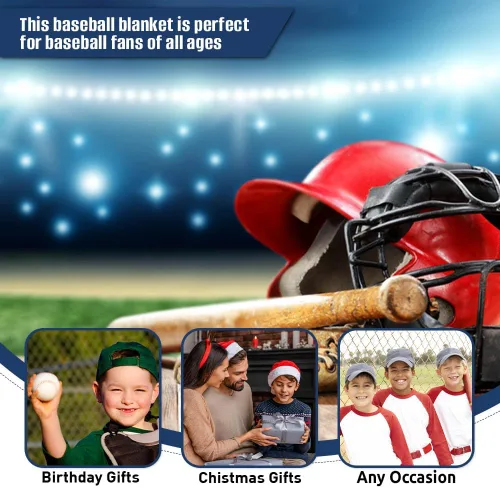 Miniatura 4 de TEEMAN Manta de béisbol personalizada para niño, regalos de noche de béisbol para adultos mayores 2024, manta de bandera estadounidense, regalos