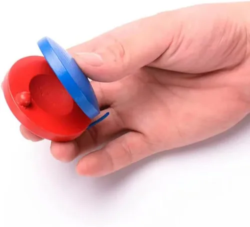 Miniatura 5 de 12 castañuelas musicales, tablero de aplausos educativos, instrumentos de percusión de madera para el aula, castañuelas de dedo (azul y rojo)