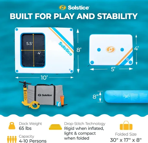 Miniatura 3 de Solstice Hangout Ring Inflatable Dock, Floating Water Raft Platform