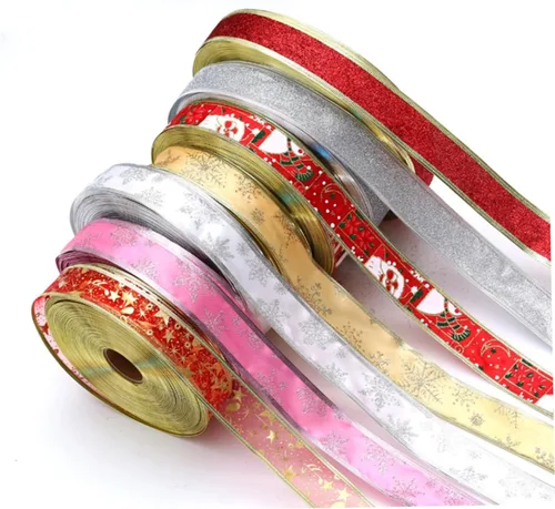 Miniatura 4 de TEHAUX 12pcs Chic Christmas Ribbons Each Silver Glitter for Crafts Wrapping and Holiday Decorations