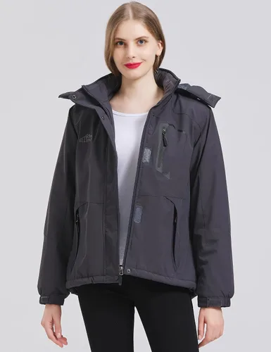 Miniatura 2 de ELLSWOS - Abrigos de invierno para mujer, resistentes al agua, chaqueta de esquí, abrigos cálidos para la nieve, cortavientos, impermeable