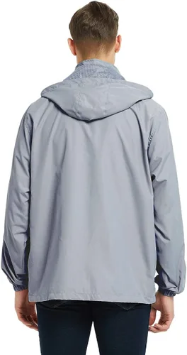 Miniatura 9 de Chaqueta impermeable cortavientos ligera para hombre con capucha extraíble