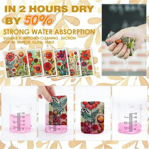 Miniatura 4 de Juego de 6 paños de cocina de flores primaverales, de secado rápido, absorbentes