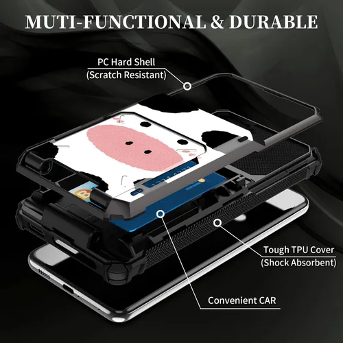 Miniatura 2 de Funda tipo cartera para Samsung Galaxy A13 5G con tapa de 5 tarjetas, tarjetero de doble capa, resistente, a prueba de golpes, TPU funda protectora