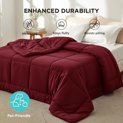 Miniatura 39 de Bedsure Relleno de edredón – Edredones acolchados tamaño King, edredón para todas las estaciones, ropa de cama alternativa de plumón suave, con 8