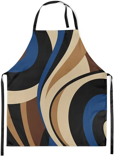 Miniatura 15 de Castle Fairy Delantal de cocina geométrico en espiral, moderno delantal impermeable con rayas simples para adultos (sin bolsillo), 31 x 26 pulgadas