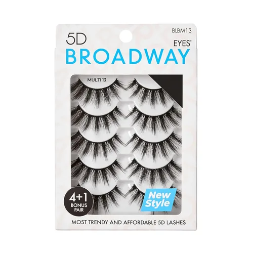 Broadway - Juego de 5 pares de pestañas postizas de aspecto natural a dramático (13)