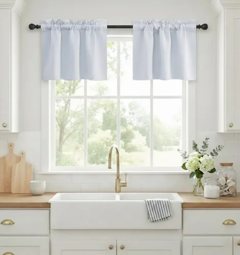 Miniatura 46 de NICETOWN Cenefas de Ventana Opacas con Aislamiento Térmico para Guardería - Paneles de Cortina con Bolsillo para Barra de Decoración del Hogar