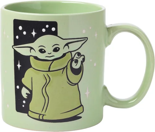 Miniatura 13 de Silver Buffalo Star Wars The Mandalorian The Child Stands, taza de café de cerámica, 20 onzas The Child Stands-Negro