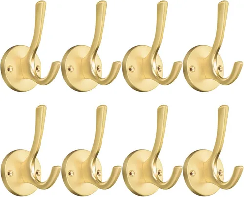 Miniatura 10 de Ganchos de pared plateados para toallas, paquete de 2 ganchos de pared de níquel cepillado, ganchos de pared resistentes para abrigos, batas