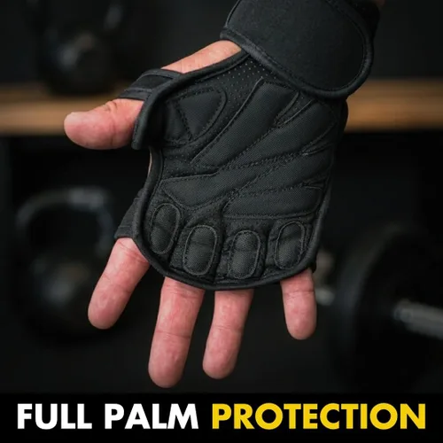 Miniatura 4 de Fit Active Sports Nuevos Guantes de Entrenamiento con Ventilación para Levantamiento de Pesas con Muñequeras Integradas para Hombres y Mujeres