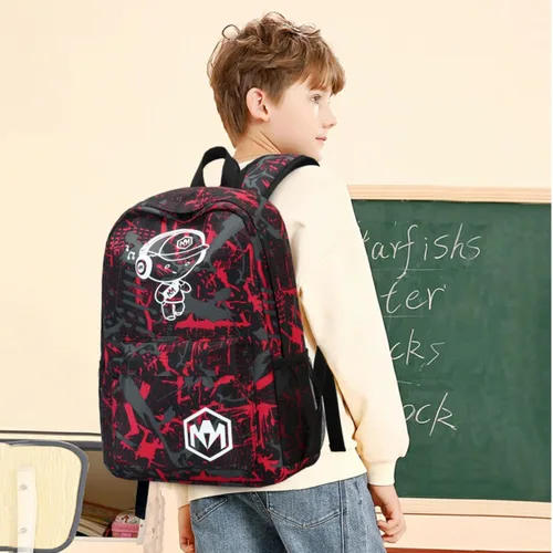 Miniatura 3 de Mochila preescolar para niños y niñas, bolsas escolares para niños y niñas, bolsas escolares para jardín de infantes, Música Niño Rojo