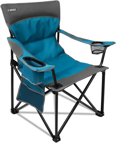 Miniatura 12 de Sillas de camping portátiles de gran tamaño, sillas plegables para exteriores con bolsillo y portavasos, bolsa de transporte para camping, portones