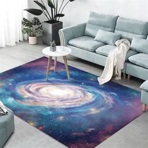 Miniatura 58 de Alfombra de espacio exterior para habitación de niños, 3 x 5 pies, alfombra Galaxy para dormitorio de niños, suave, antideslizante, sistema solar