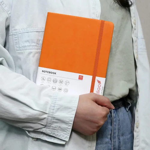 Miniatura 7 de Cuaderno de tapa dura de 160 páginas, cuadernos a rayas para el trabajo, papel grueso prémium de 100 GSM, con bolsillo, tamaño mediano de 5.7 x 8.4