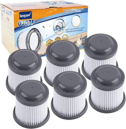 KEEPOW Pivot - Filtro de vacío de repuesto para aspiradora de mano Black and Decker BDH2000PL PHV1410 PHV1810 PHV1210, PVF110, 6 unidades