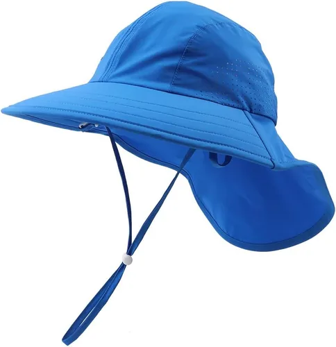 Miniatura 64 de Sombrero de verano para niños pequeños con solapa para el cuello, impermeable, sombrero de natación para niños, protección UV, sombrero de playa