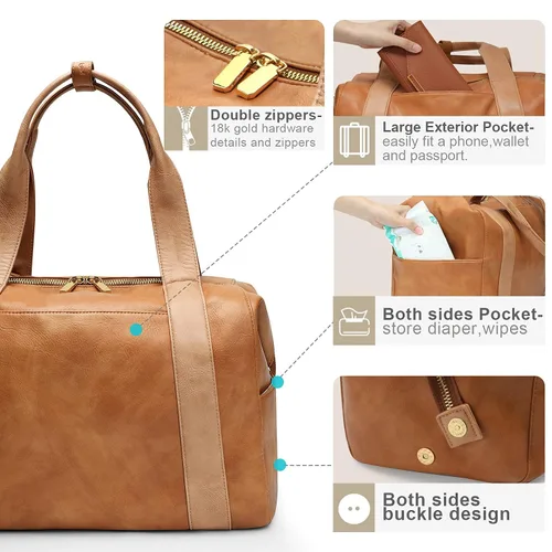 Miniatura 5 de Bolsa de pañales de miss fong, bolsa de bebé, bolsa de pañales de cuero, bolsa de pañales para bebé y bolsa de pañales cruzada