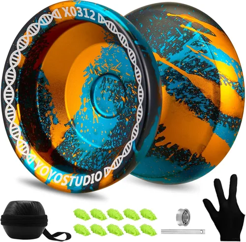 Miniatura 15 de YOYOSTUDIO Yoyo Profesional Sensible Yoyo X0312 para Niños Principiantes, Yoyo de Doble Propósito para Girar con los Dedos para Adultos con Kit