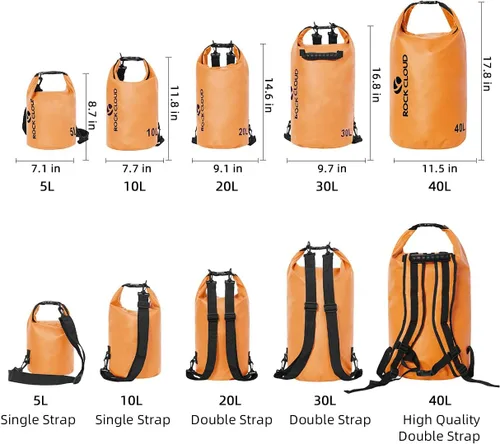 Miniatura 2 de Rock Cloud - Bolsa seca impermeable de 5.28 galones, para kayak, rafting, navegación, playa, surf, natación, canoa, campamento, senderismo, pesca