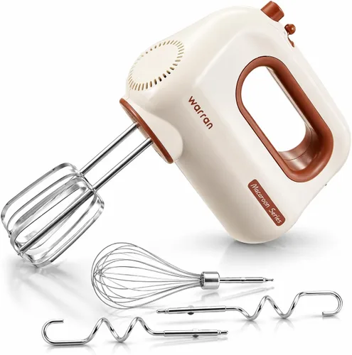 Batidora de mano eléctrica compacta y ligera de 300W, con potente motor DC silencioso para hornear, pasteles, brownies, masa para galletas, ideal
