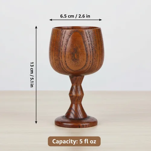 Miniatura 6 de I-MART Copa de cáliz de madera hecha a mano de 5 onzas de madera de azufaifo para copas de comunión, copa de cáliz de madera para iglesias, hogar