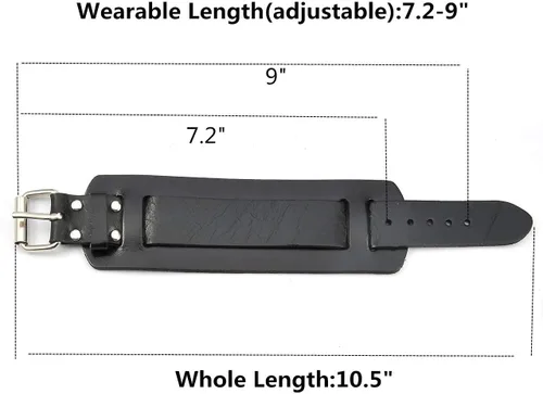 Miniatura 4 de Jovivi Cutom - Pulsera de cuero Punk personalizada para hombres y mujeres, color negro y marrón ancho, de cuero genuino, correa para cintura