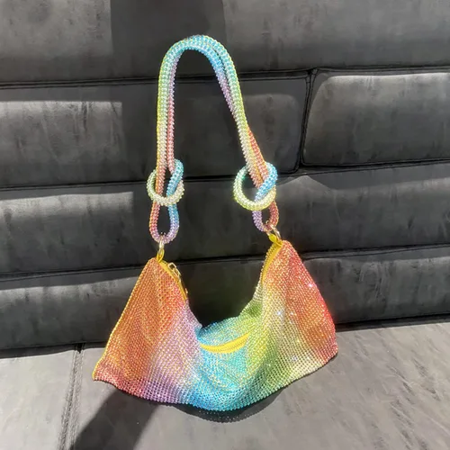 Miniatura 2 de rosyclo Bolso brillante con diamantes de imitación para mujer, bolsos de noche para boda, graduación, fiesta, club, bolsos