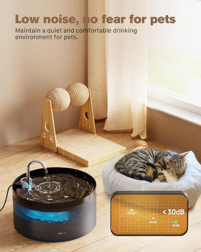 Miniatura 4 de Fuente de agua para gatos: fuente para gatos de 108 oz/3.2 L, dispensador de bebida súper silencioso para mascotas, fuentes de agua para gatitos