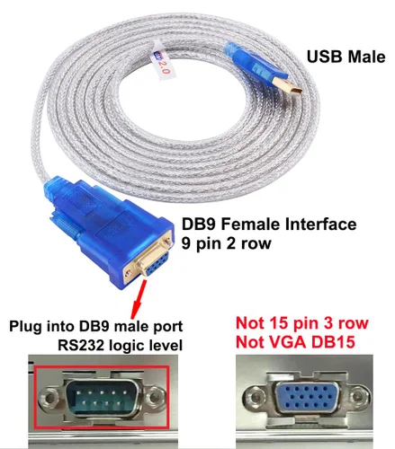 Miniatura 2 de DTECH Cable adaptador serie USB a RS232 DB9 hembra de 6 pies para Windows 11 10 8 7 Mac Linux Serial a USB 2.0 (chip PL2303)