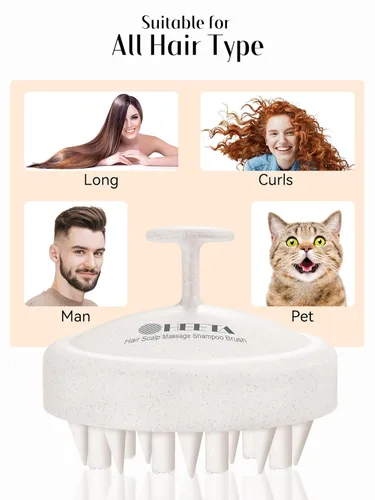 Miniatura 7 de HEETA - Masajeador de cuero cabelludo para el crecimiento del cabello, cepillo de champú, exfoliante para el cuero cabelludo con cerdas de silicona