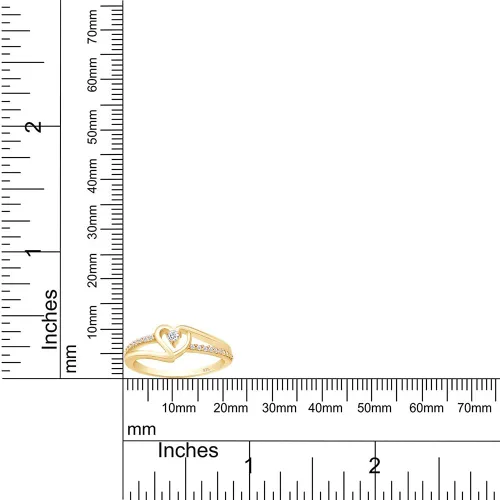 Miniatura 5 de Bypass - Anillo de promesa de corazón para mujer, 110 quilates, moissanita redonda, anillo de diamantes naturales o cultivados en laboratorio