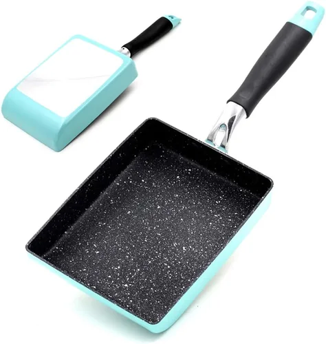 Miniatura 8 de LI-GELISI Tamagoyaki - Sartén japonesa para tortilla, revestimiento antiadherente anodizado duro, acero al carbono, 12.6 x 5.2 x 1.8 pulgadas, Negro